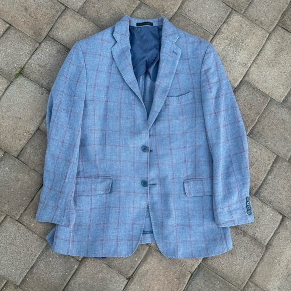 Blue Gingham Hart Schaffner‎ Marx Men’s Blazer - Picture 1 of 3